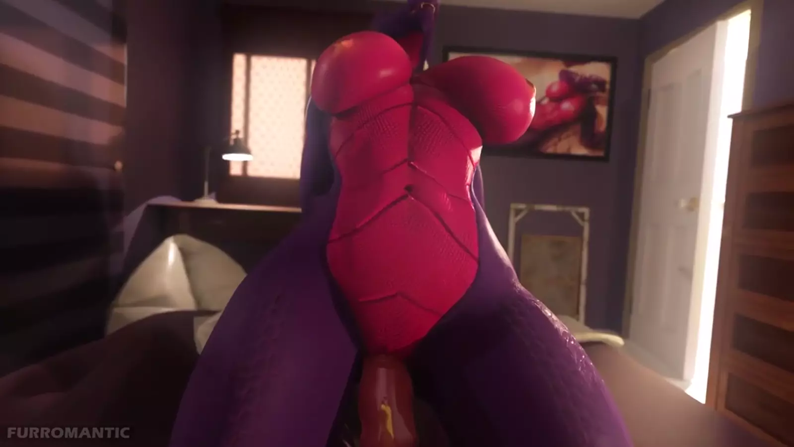 Humanoid futa solo autoeroticis with dildo